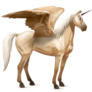 winged riding unicorn palomino