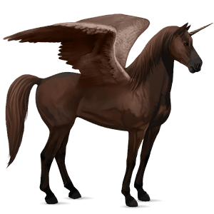 winged riding unicorn liver chestnut