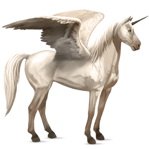 winged riding unicorn cremello