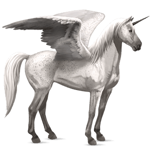 winged riding unicorn mustang cremello