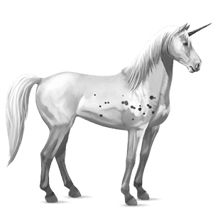 riding unicorn arabian horse light gray