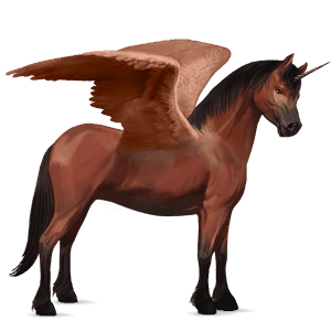 winged unicorn pony  flaxen chestnut 