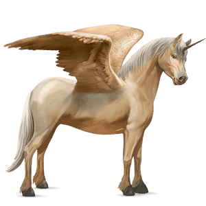 winged unicorn pony  palomino