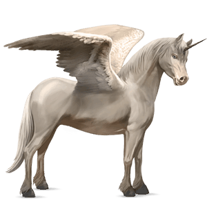 winged unicorn pony  cremello