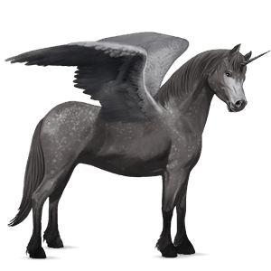 winged unicorn pony  kerry bog dapple gray tobiano