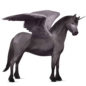 winged unicorn pony  mouse gray