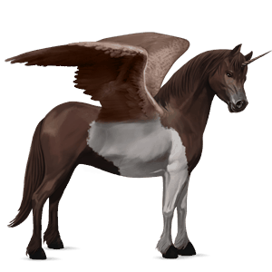 winged unicorn pony  quarter pony liver chestnut tobiano