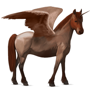 winged unicorn pony  australian pony flaxen liver chestnut 