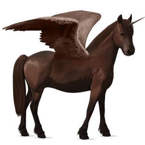 winged unicorn pony  liver chestnut