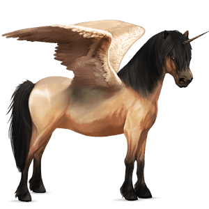 winged unicorn pony  quarter pony dapple gray