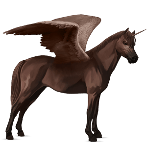 winged unicorn pony  liver chestnut