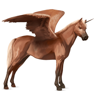 winged unicorn pony  flaxen chestnut 