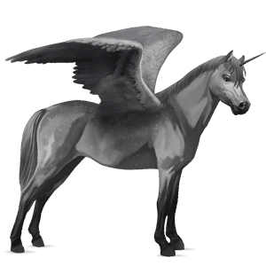 winged unicorn pony  dapple gray