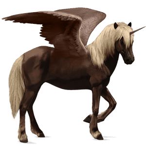 winged riding unicorn icelandic horse flaxen liver chestnut 