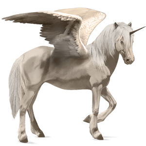 winged riding unicorn cremello