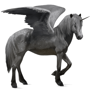 winged riding unicorn arabian horse flaxen liver chestnut 