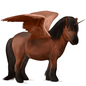 winged unicorn pony  chestnut