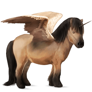 winged unicorn pony  australian pony strawberry roan