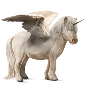 winged unicorn pony  light gray