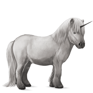 unicorn pony shetland light gray