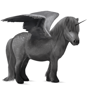 winged unicorn pony  shetland dapple gray