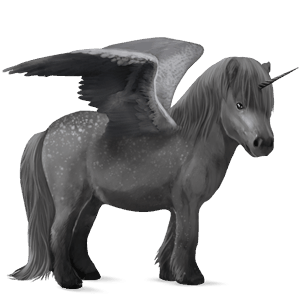 winged unicorn pony  dapple gray