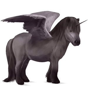 winged unicorn pony  dapple gray