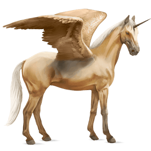 winged riding unicorn cremello