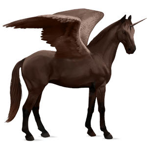 winged riding unicorn liver chestnut