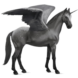 winged riding unicorn lipizzan dapple gray