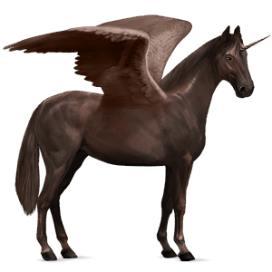 winged riding unicorn liver chestnut