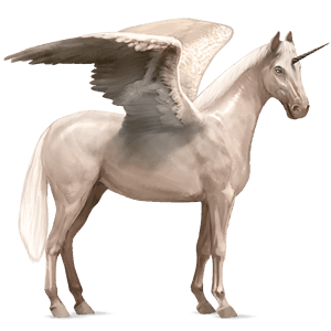 winged riding unicorn camargue light gray