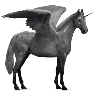 winged riding unicorn dapple gray