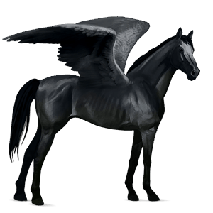 riding pegasus thoroughbred light gray