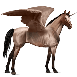 winged riding unicorn arabian horse roan