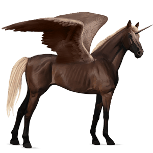 winged riding unicorn hanoverian bay