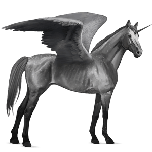 winged riding unicorn dark bay