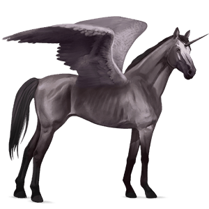 winged riding unicorn thoroughbred mouse gray