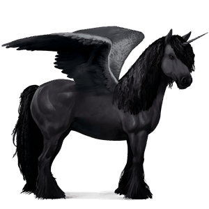 winged riding unicorn camargue black