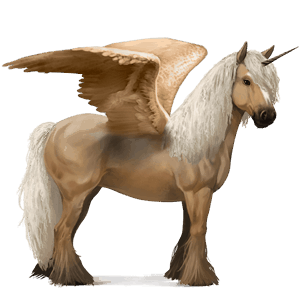 winged riding unicorn palomino