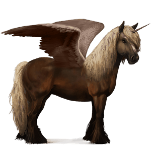 winged riding unicorn vanner dun tobiano