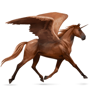 winged riding unicorn chestnut