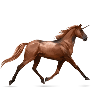 riding unicorn arabian horse flaxen chestnut 