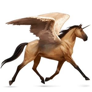 winged riding unicorn standardbred dun