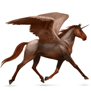 winged riding unicorn chestnut