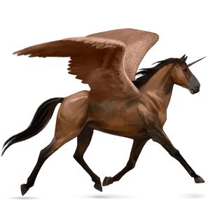 winged riding unicorn dark bay