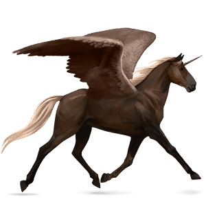 winged riding unicorn liver chestnut