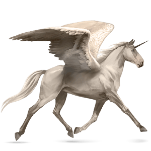 winged riding unicorn cremello