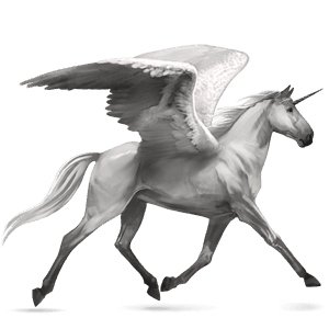 winged riding unicorn french trotter dark bay