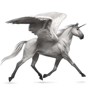 winged riding unicorn light gray